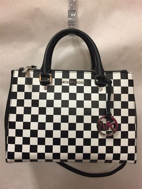 black and white checkered michael kors bag|michael kors jet setter bag.